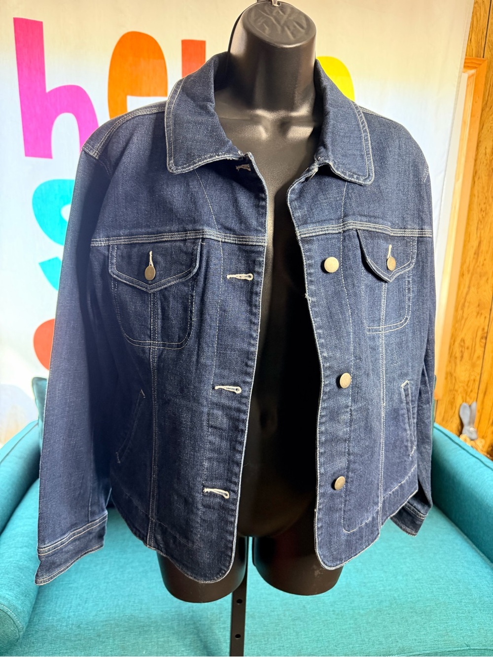 Chico’s Classic Dark Blue Denim Jacket